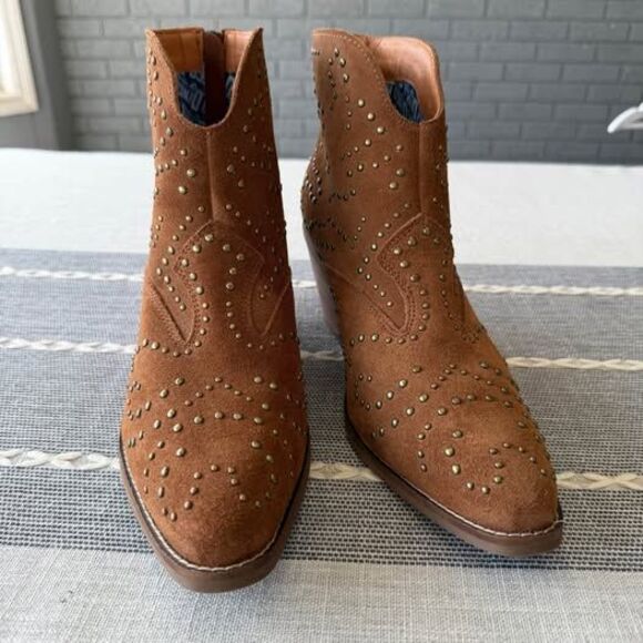 Dingo Denim N Diamonds Studded Zippered Cowboy Booties Size 9 - Picture 4 of 6
